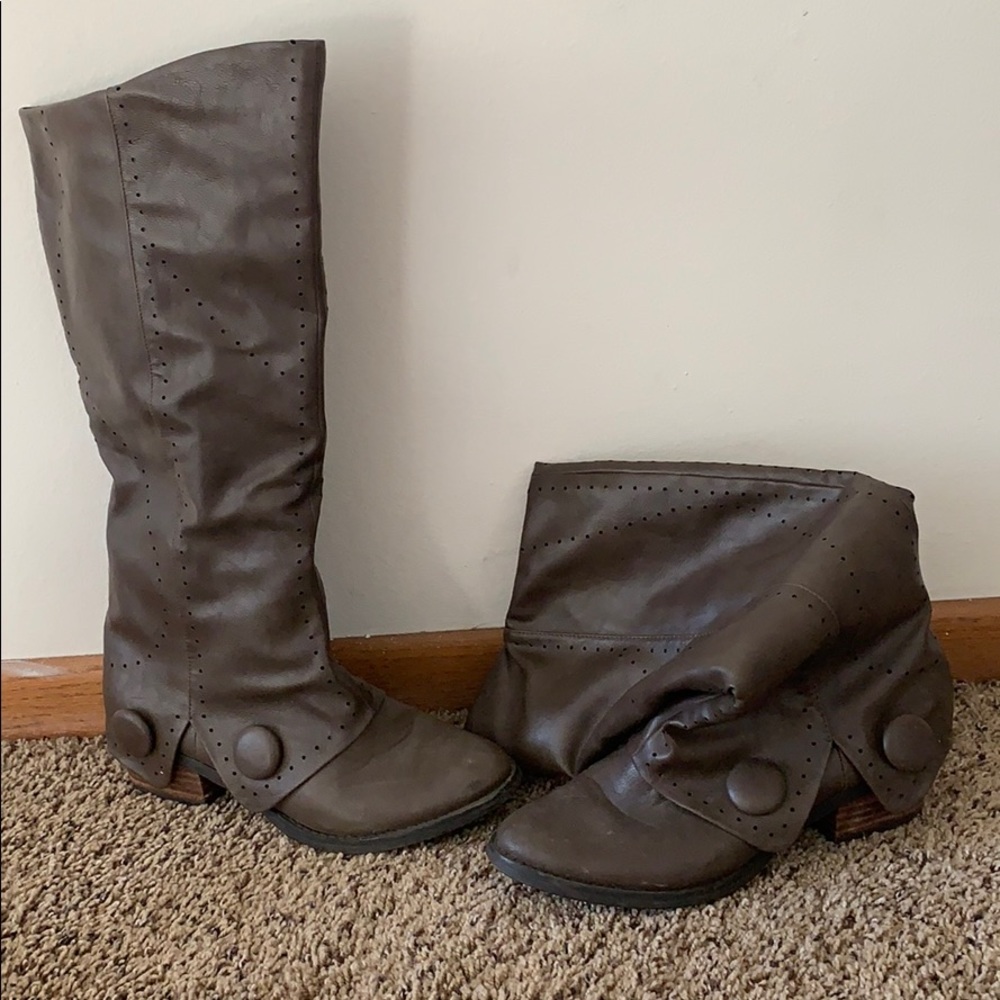 Brown knee high boots